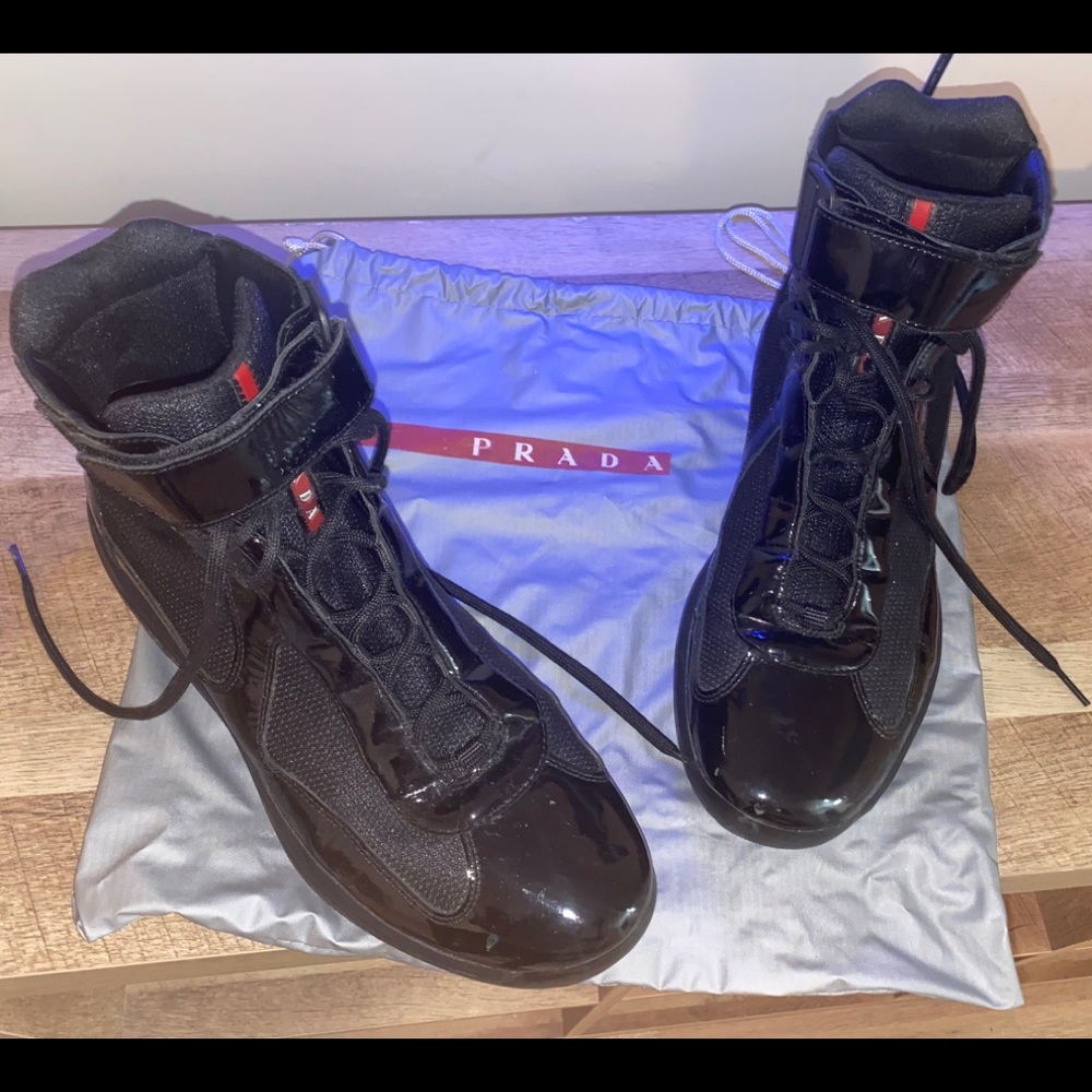 Prada Mens Hi Top Sneaker
